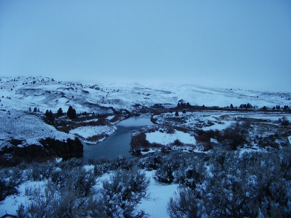The John Day River in a fresh coat of white