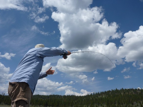 Tossing a curl of my Rio lake line 
