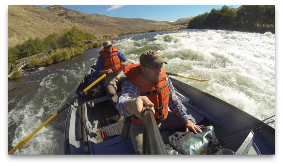 Russ confidently guides us threw Washout Rapid